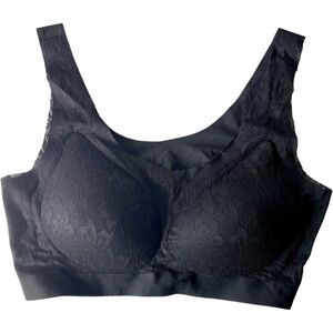 Daisy Fuentes Black Lace Bra Size 2XL Soft Cup Comfort Feminine Classic Romantic